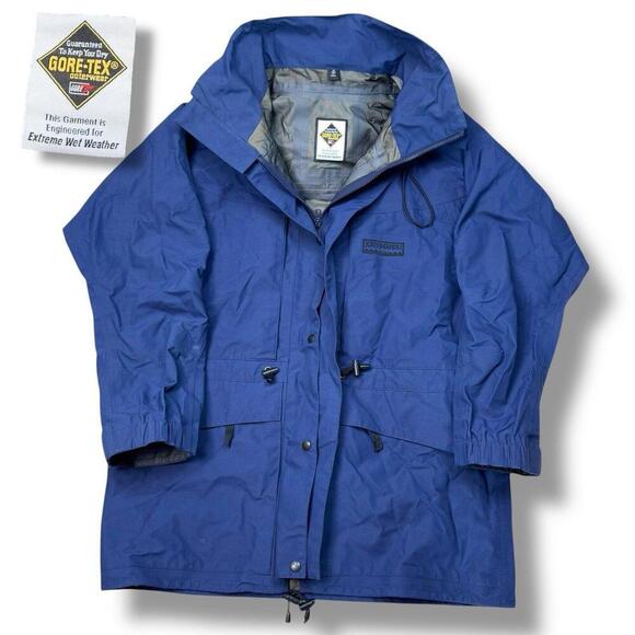 VTG Kathmandu Gore-Tex Waterproof Jacket Blue Size 12 Outdoor Hiking Shell Coat - Picture 1 of 15